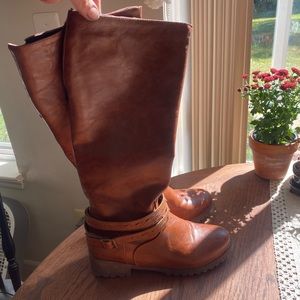 Tall tan / brown fall belted boots brand new